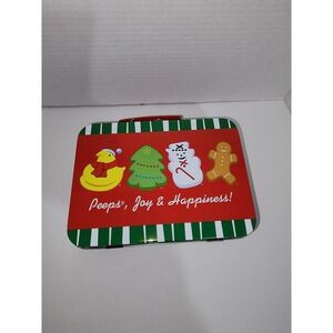 Peeps‎ Holiday Metal Lunch Box Christmas Snowman Tree Gingerbread Man
